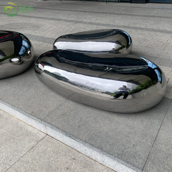 Garden Stone Stool Lawn Stainless Steel Sculpture - Image 6