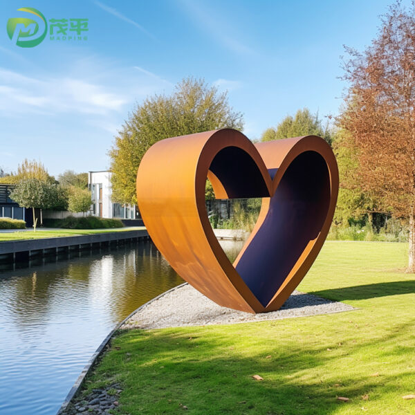 Heart City Abstract Corten Steel Sculpture