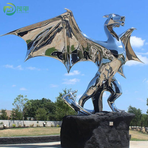Large Metal Dragon Stainless Steel Sculpture