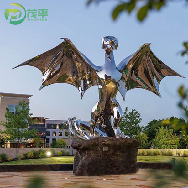 Large Metal Dragon Stainless Steel Sculpture - Image 3