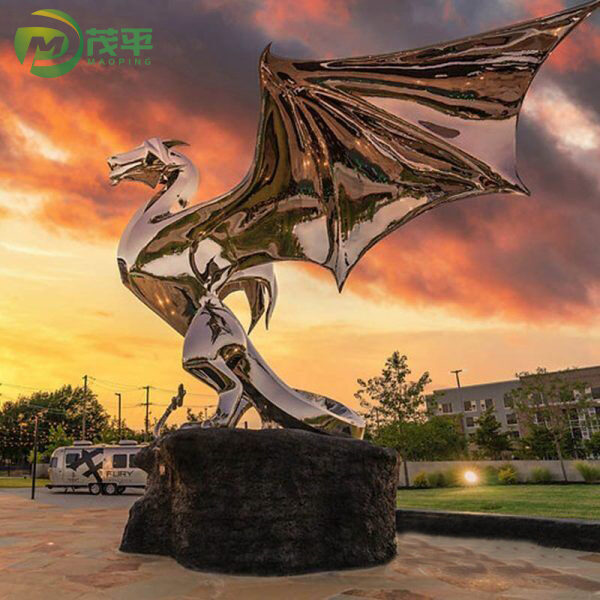 Large Metal Dragon Stainless Steel Sculpture - Image 2