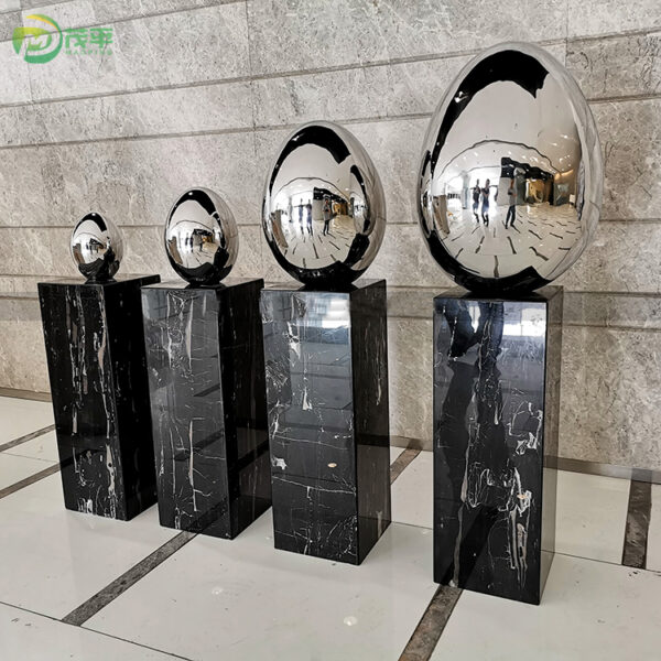 Metal Egg Stainless Steel Sculpture - Image 2