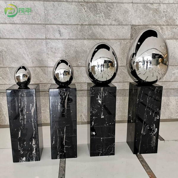 Metal Egg Stainless Steel Sculpture