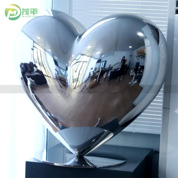 Mirror Polished Love Stainless Steel Sculpture