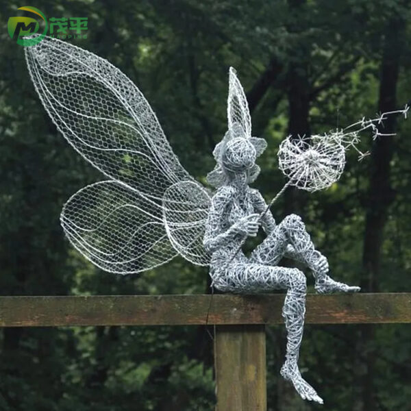Modern Dandelion Girl Elf Stainless Steel Sculpture