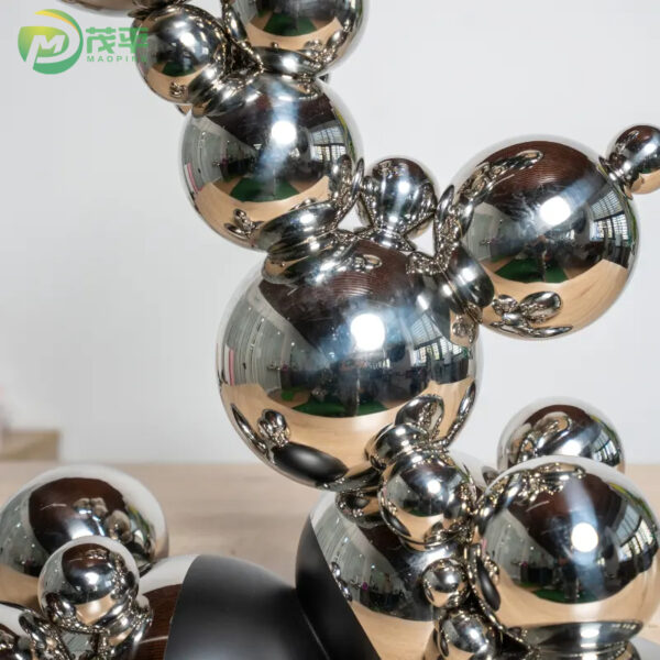 Modern Interior Spherical Decorative Stainless Steel Sculpture - Image 4