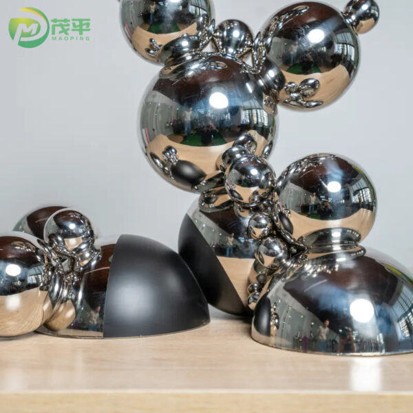Modern Interior Spherical Decorative Stainless Steel Sculpture - Image 5