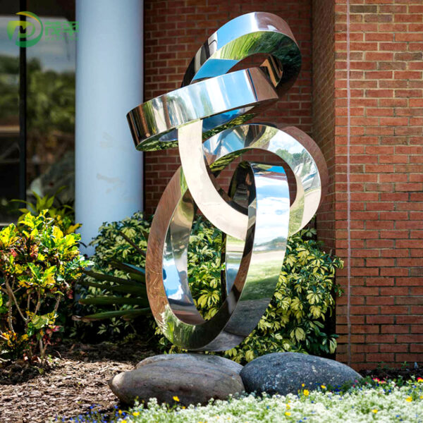 Polished Modern Stainless Steel Sculpture