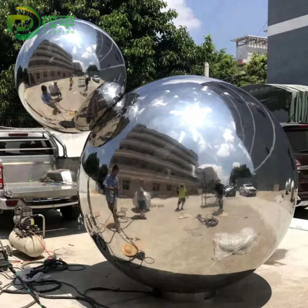 Sphere Snow Ball Stainless Steel Sculpture - Image 4