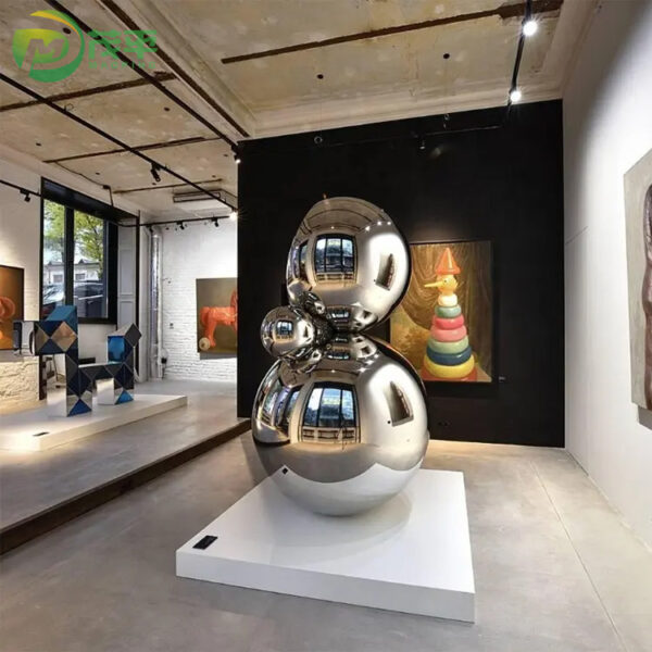 Sphere Snow Ball Stainless Steel Sculpture - Image 3
