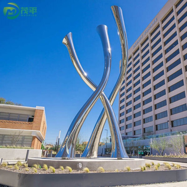 Square Modern Stainless Steel Sculpture