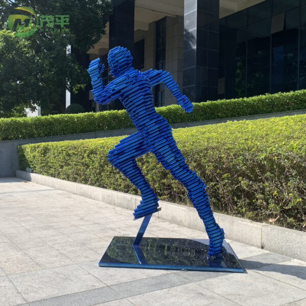 Tubular Running Man Stainless Steel Sculpture
