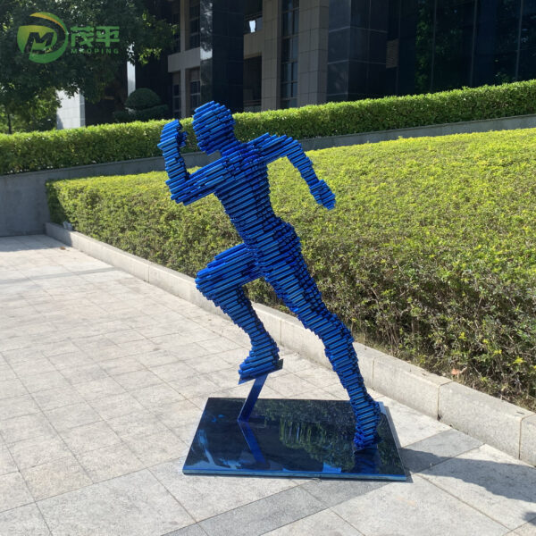 Tubular Running Man Stainless Steel Sculpture - Image 7