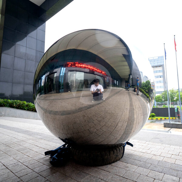 Mirror Stainless Steel Hollow Sphere Large Ball - Image 4
