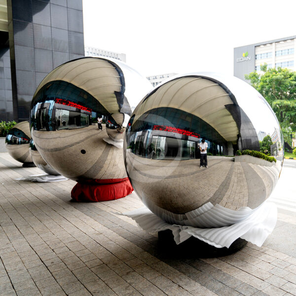 Mirror Stainless Steel Hollow Sphere Large Ball - Image 5