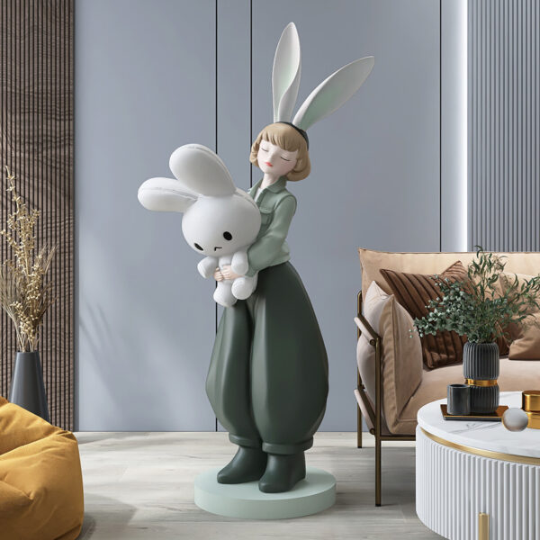 Bunny Girl Fiberglass Sculpture - Image 2