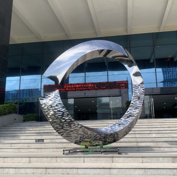 C Letter Stainless Steel Sculpture