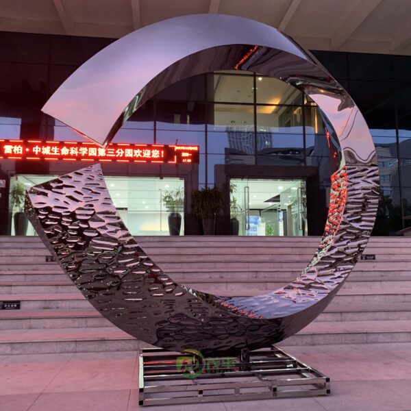C Letter Stainless Steel Sculpture - Image 2