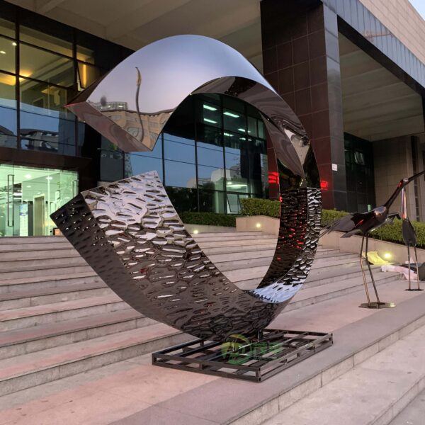 C Letter Stainless Steel Sculpture - Image 5