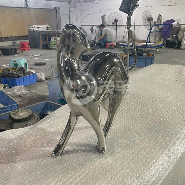 Cat Stainless Steel Sculpture - Image 3