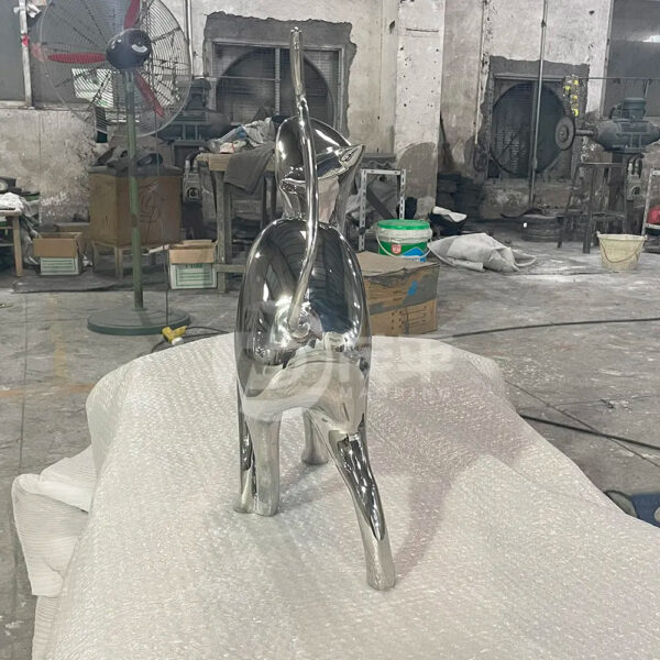 Cat Stainless Steel Sculpture - Image 4