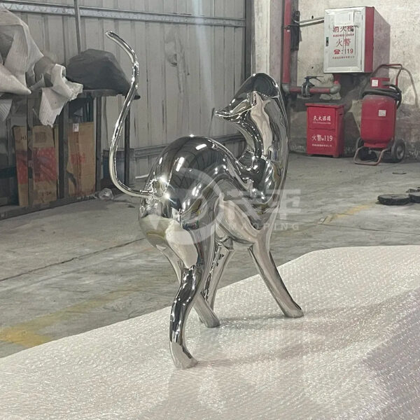 Cat Stainless Steel Sculpture - Image 5