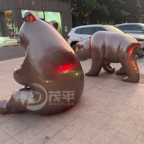 Giant Panda Stainless Steel Sculpture - Image 4