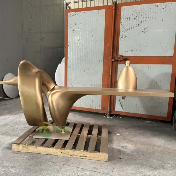 Gold Abstract Stainless Steel Sculpture
