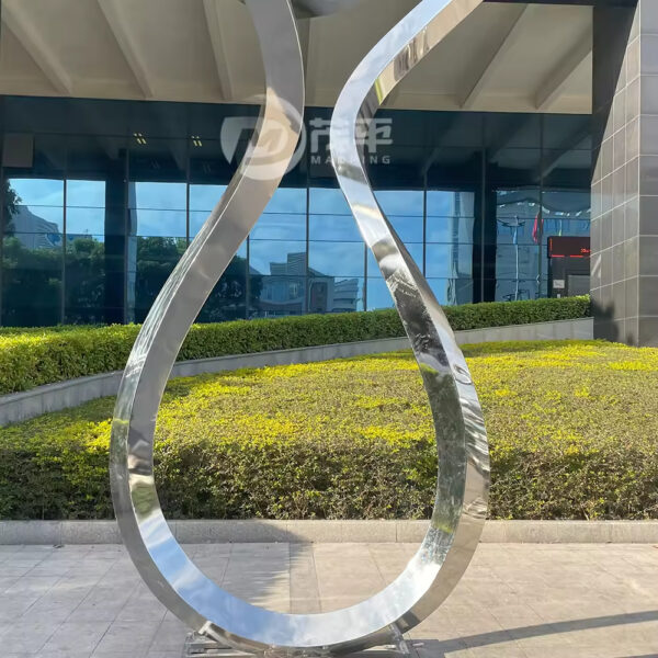 Large Abstract Line Stainless Steel Sculpture - Image 4