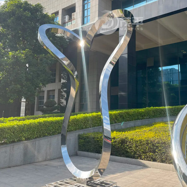 Large Abstract Line Stainless Steel Sculpture - Image 3