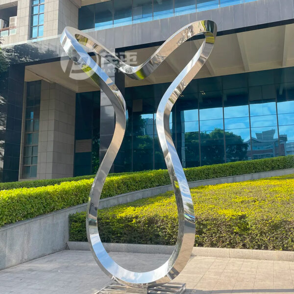 Large Abstract Line Stainless Steel Sculpture - Image 2