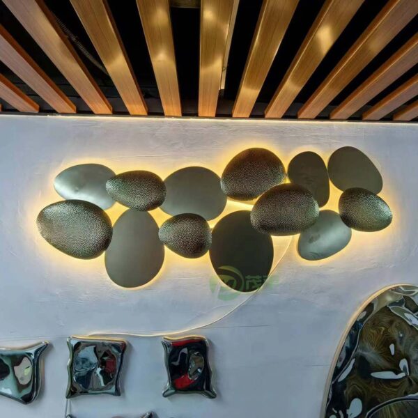 Lighted Stainless Steel Wall Decoration