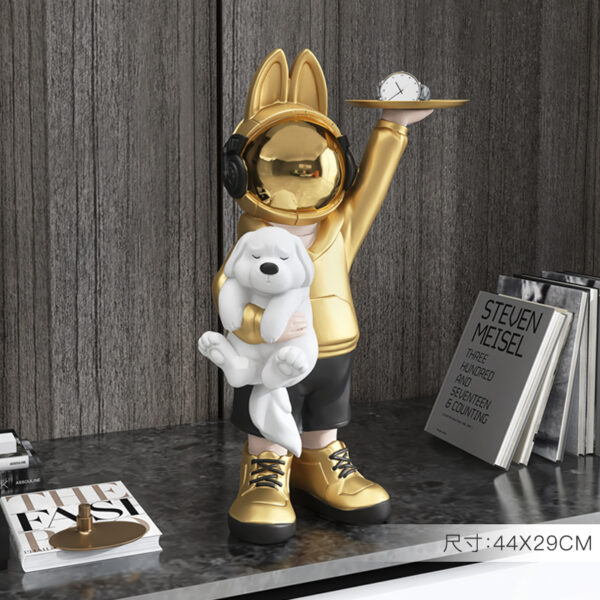 Space Rabbit Fiberglass Sculpture