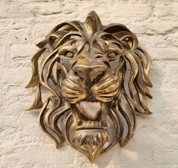 Lion Head Sculpture Wall Decor - Image 2