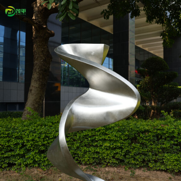 Abstract Bending Scribing Stainless Steel Sculpture - Image 4