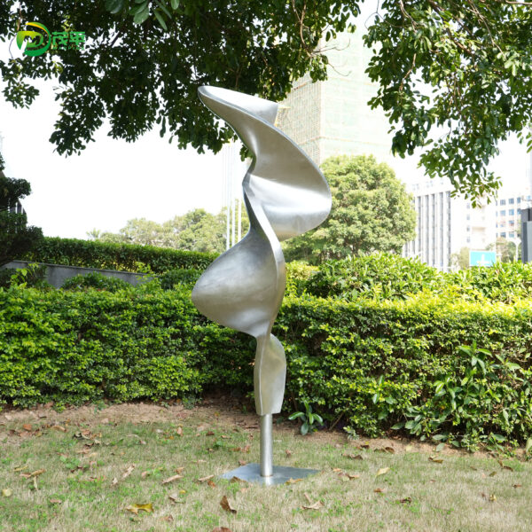 Abstract Bending Scribing Stainless Steel Sculpture - Image 2