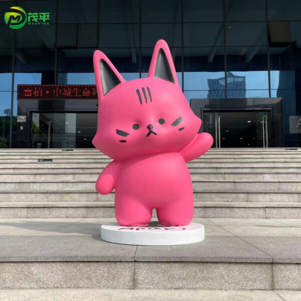Cartoon Cat Fiberglass Sculpture