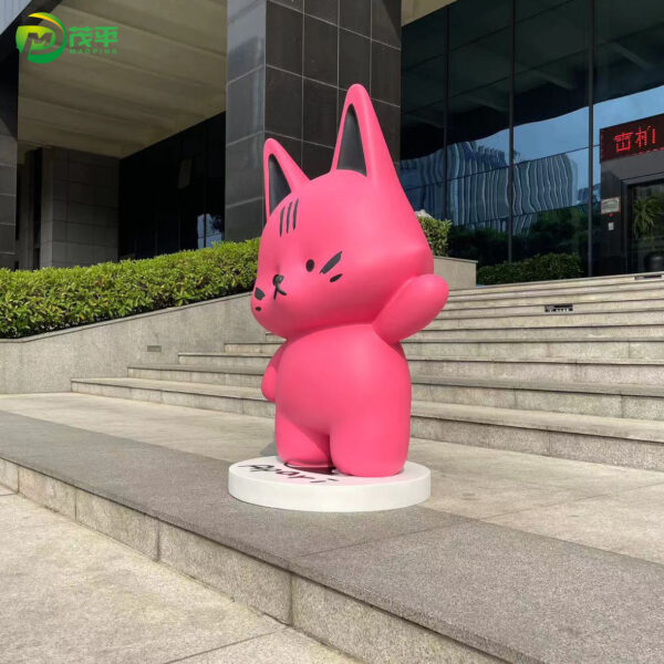 Cartoon Cat Fiberglass Sculpture - Image 6
