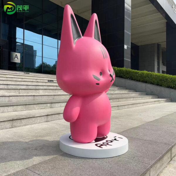 Cartoon Cat Fiberglass Sculpture - Image 3
