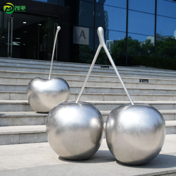 Cherry stainless steel sculpture
