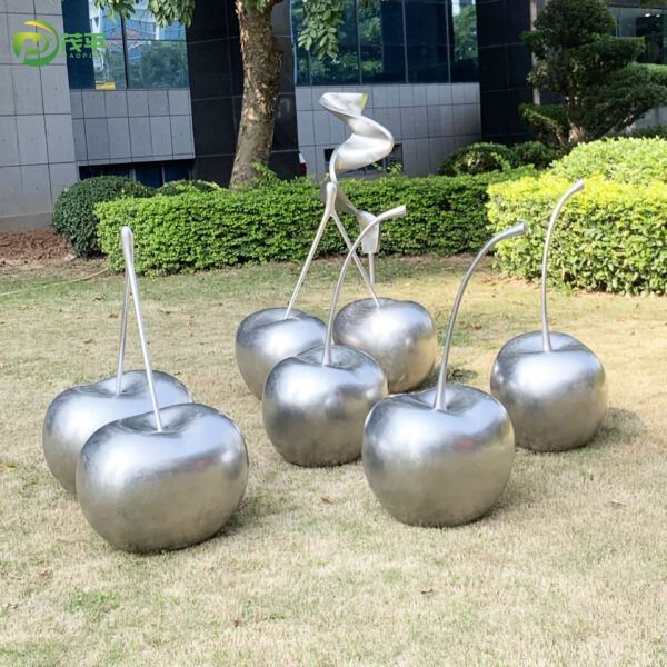 Cherry stainless steel sculpture - Image 2