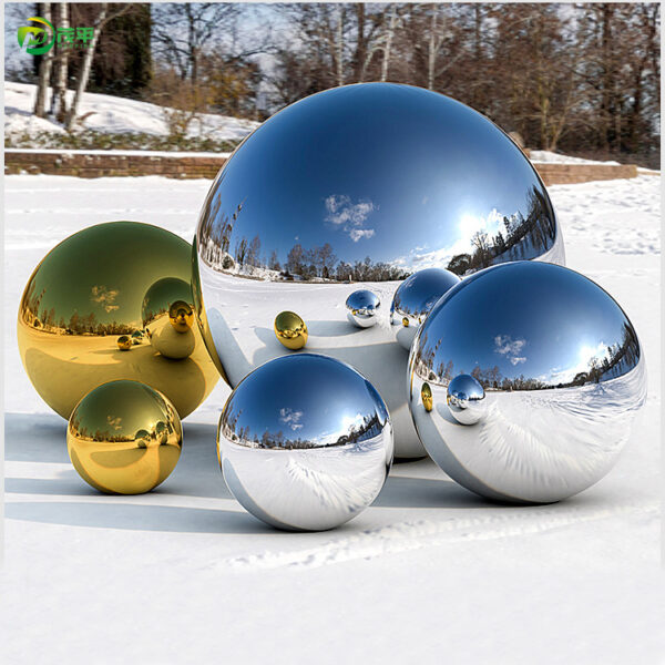 Stainless Steel Ball Mirror Light Hollow 304 Stainless Steel Sphere - Image 2