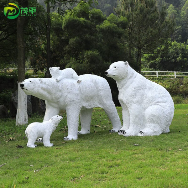 Fiberglass polar bear sculpture - Image 3