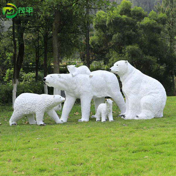 Fiberglass polar bear sculpture - Image 2