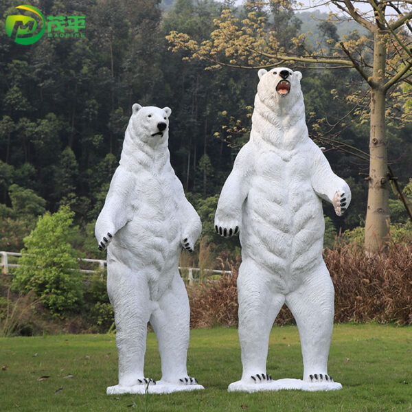 Fiberglass polar bear sculpture - Image 5