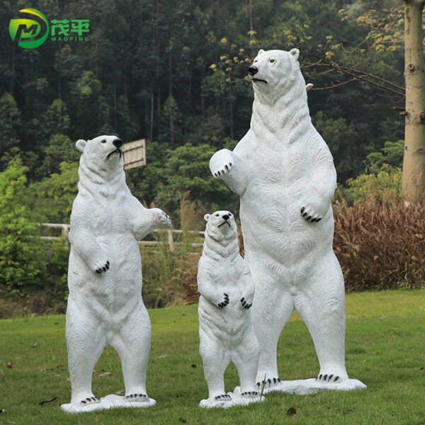 Fiberglass polar bear sculpture - Image 6