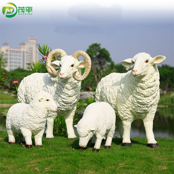 Fiberglass sheep sculpture