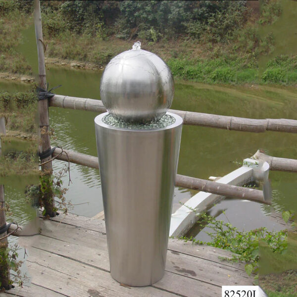 Table Fountain Brushed Stainless Steel Sphere - Image 5