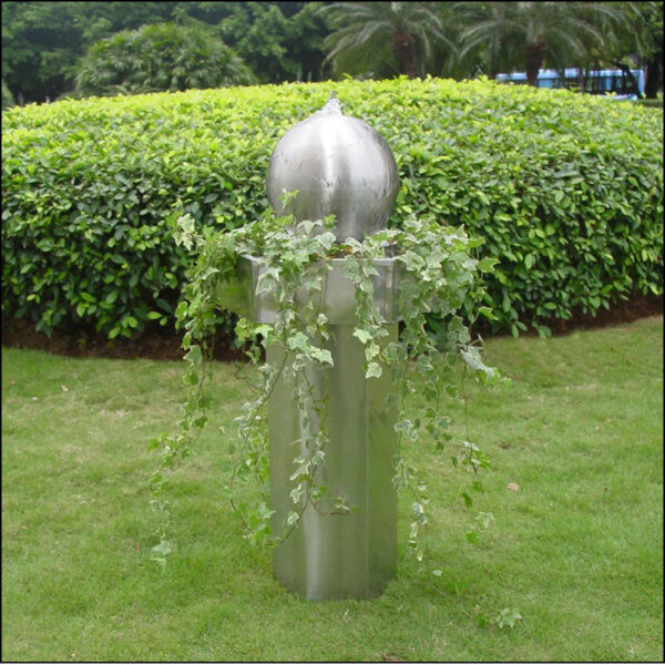 Table Fountain Brushed Stainless Steel Sphere - Image 4