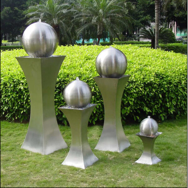 Table Fountain Brushed Stainless Steel Sphere
